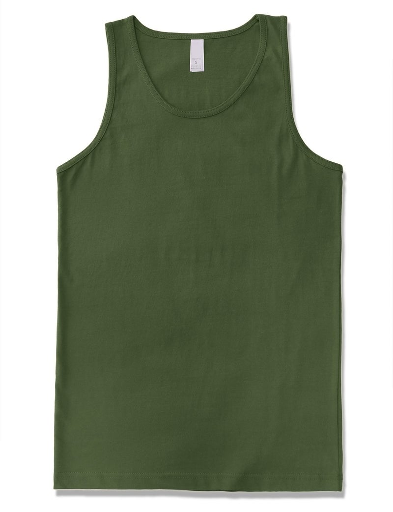 JD Apparel Menâ€™s Sleeveless Tank Top â€“ Everyday Casual Shirt, Military Green, Medium - Image 1